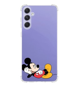 Samsung Galaxy A54 Uyumlu Köşe Korumalı Antişok Kapak Mickey Mouse Tasarımlı Şeffaf Silikon Kılıf