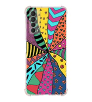 PrintiFy Huawei P Smart 2021 Uyumlu Retro Color 4 Baskılı Şeffaf Köşe Korumalı Antişok Kılıf