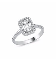 0.49ct Pırlanta Baget Yüzük (Beyaz)