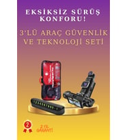 3'lü Tam Koruma Araç Güvenlik Sistemi - Kaza Kayıt Kamerası ve Sesli Uyarıcı Park Sensörü Seti