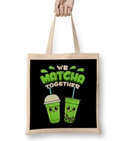Cute & Adorable We Matcha Together Food Pun Bez Çanta Uzun Saplı