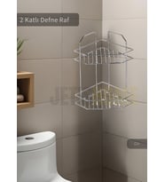 Banyo Rafı Mutfak Rafı Paslanmaz Baharatlık 2 Katlı Köşelik Şampuanlık Krom