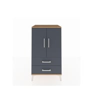 Hyperion Komodin 2 Raflı 2 Çekmeceli 2 Kapaklı 60x44x106 Çam-Antrasit