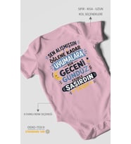 Sen alışmışsın öğlene yazılı Kısa Kollu Bebek Body %100 Pamuk