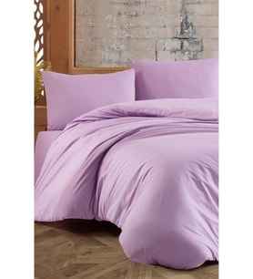 Pamuklu Ranforce Tek Kişilik Nevresim Yorgan Kılıfı Lila 160x220