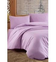 Pamuklu Ranforce Tek Kişilik Nevresim Yorgan Kılıfı Lila 160x220