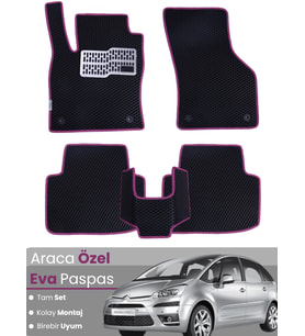 CİTROEN C4 PİCASSO (2006-2012) Uyumlu EVA Paspas Tam Set–Araca Özel,Su Geçirmez,Kolay Montaj