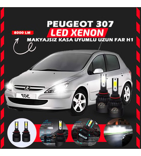 Peugeot 307 Makyajsız Kasa Uzun Far Uyumlu Şimşek Etkili Led Xenon Light Series H1