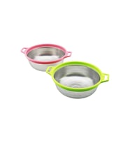 21CM RENKLİ PLASTİK ÇERÇEVE - KULPLU ÇELİK SEPET METAL SÜZGEÇ (5343)