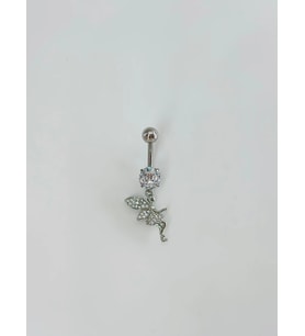 Su Perisi Detaylı Göbek Piercing - Pg0120