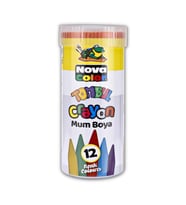 Tombul Mum Boya 12 Renk Metal Kutu 12 Renk Crayon 1 Adet Novacolor Altıgen Mum Boya Jumbo 12 Renk (Karışık)