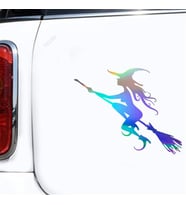 Uçan Cadı Süpürge Vinil Sticker 1