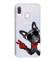 PrintiFy Samsung Galaxy A40 ile Uyumlu 1mm Slim Fit Köpek 2 050e Baskılı Şeffaf  Kılıf