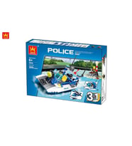 Wange 51015 427 Parça Polis Sahil Güvenlik Botu 3ın1