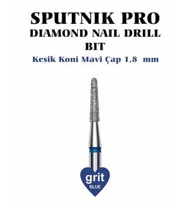 Elmas Kesik Koni Freze Mavi Çap 1,8mm