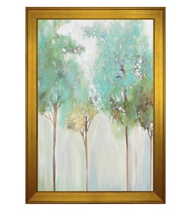 Soyut Şekiller Motifli Kanvas Tablo 80 x 110 cm Gold Çerçeve