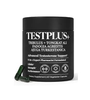 TESTPLUS+ Test Support for Men 60 Capsul- High Strength Tonkat Ali, Fadogia Agrestis,Turkestanica Tribulus -Natural Performance, Energy Muscle Growth Formula. (Renksiz)