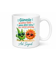 Güneş Yanığı Çekenlere Yaz Tatili Hatırası Aloe Vera Serinliği Kupa Bardak Hediye
