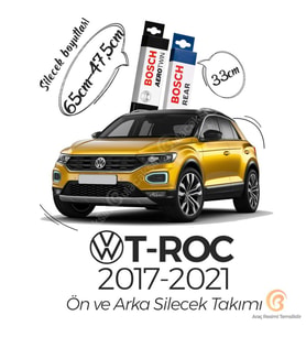 Bosch Aerotwin Ön-Arka Silecek Takımı Volkswagen T-ROC 2017-2021 ile uyumlu