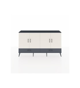 Arges Konsol 6 Raflı 2 Çekmeceli 4 Kapaklı 176x30x99 Antrasit-Aytaşı/Antrasit