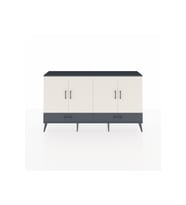 Arges Konsol 6 Raflı 2 Çekmeceli 4 Kapaklı 176x30x99 Antrasit-Aytaşı/Antrasit