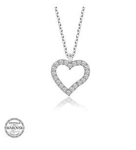 Swarovski Taşlı Gümüş Kalp Bayan Kolye