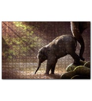 Cakapuzzle Yavru Fil Nehir ve Güneş Işınları  Puzzle Yapboz MDF (Ahşap) (120 Parça)