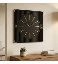 Modern Dekoratif Gold Pleksi Detaylı Ahşap Duvar Saati - 50cm- Sessiz Mekanizma 101