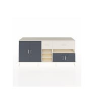 Hyperion Konsol 5 Raflı 2 Çekmeceli 4 Kapaklı 220x44x99 Aytaşı-Antrasit/Aytaşı