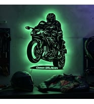 Kişiye veya Fotoğrafa Özel Led Işıklı Ahşap Hediyelik Motosiklet Tabloları, Dekor
