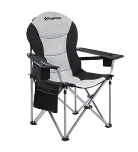 KingCamp Cedar Deluxe Ultra Bel Destekli Kamp Sandalyesi Grey (Siyah-Gri)