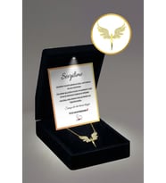 14 Şubat Sevgililer Günü Hediye"Sevgilime" Trend Melek Çelik Kolye  Işıklı Premium Kutu Mesaj Kart (Gold)