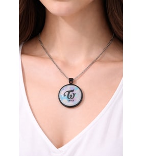 TWICE Logo Desenli Gümüş Renk Zincir Kolye Unisex 60 cm Metal