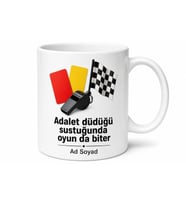 Hakem Temalı Kupa Kırmızı Kart Sarı Kart Düdük Adil Karar Hediye Bardak