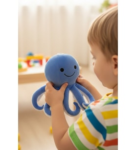 Mavi Sevimli Ahtapot Peluş Oyuncak Uyku Arkadaşı Hediyelik