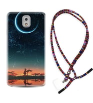 Samsung Note 3 4 5 8 9 20 Ultra 10 Lite Kılıf Boyun Asklı Rasta Silikon Ay ve Kız 1720
