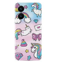 Vivo Y22S Kılıf Silikon Desen Özel Seri Unicorn Mektup 1800