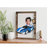 BK Gift Kişiye Özel Rallici Karikatürlü 3D Ahşap Tablo, Sevgiliye Hediye, Arkadaşa Hediye, Yıl Dönümü Hediyesi, Doğum Günü Hediyesi-1