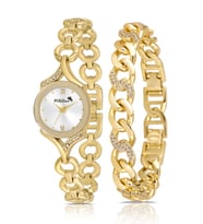 Polo Air Zincir Halka Kordon Kadın Kol Saati Halka Bileklik Gold Renk PL-1571B1 (Altın)