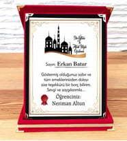 Din Kültürü ve Ahlak Bilgisi Öğretmenine Plaket (STD)