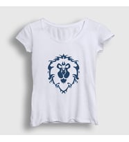 Presmono Kadın Beyaz Alliance Logo World Of Warcraft Oyun T-Shirt 422861tt (Beyaz)