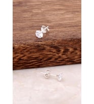 Tek Taş 5 Mm Gümüş Küpe 1788