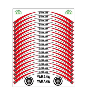 Yamaha Kırmızı Beyaz Uyumlu Reflektörlü 1 Set Jant Şeridi