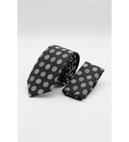 Siyah-Gri Desenli 7 Cm Kravat 1090260119