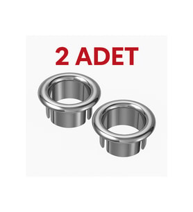 Parlak Krom Görünümlü Lavabo Taşma Yüzüğü - Dayanıklı Metal Evye Taşma Halkası 2 Adet
