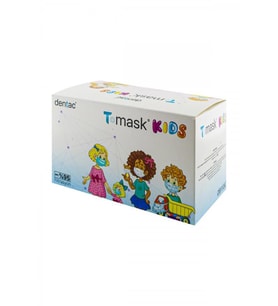 Dentac T-Mask Kids 3 Katlı Cerrahi Renkli Çocuk Maskesi 50 Adet