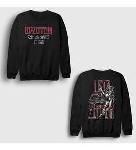Presmono Unisex Siyah Icarus V2 Rock Led Zeppelin Sırt Baskılı Sweatshirt 517038tt