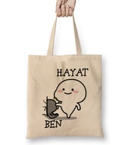 Hayat Ben Komik Bez Çanta Uzun Saplı