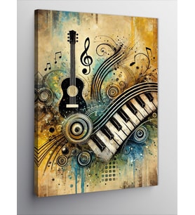 Kanvas Tablo Müzik ve Sanat Motifi