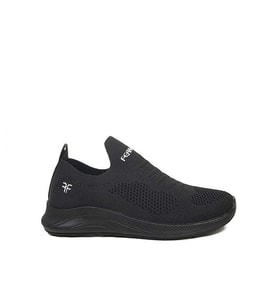 Trend Adımlar Siyah Bağcıksız Unisex Çocuk Sneaker